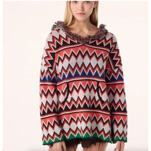 Kujten Cashmere Multicolor Cashmere Cape One Size